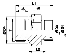 Tube Fittings, Single Ferrule Design, Ge-M Male Stud Connector