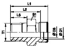 Tube Fittings, Single Ferrule Design, Ge-Npt Male Stud Connector-B