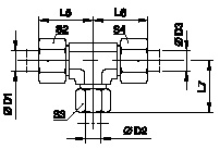 Tube Fittings, Single Ferrule Design  Tr - Tee Reducer,